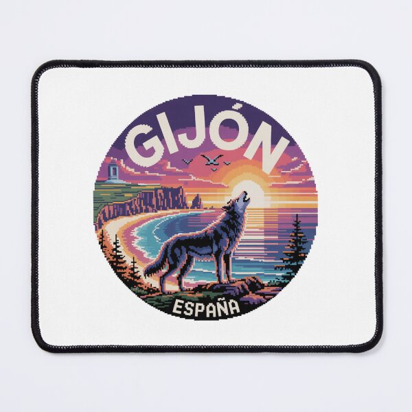 Item preview, Gijón España - Sunset Pixel Art Wolf Howling designed and sold by CircinusStore.