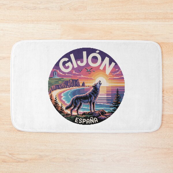 Item preview, Gijón España - Sunset Pixel Art Wolf Howling designed and sold by CircinusStore.