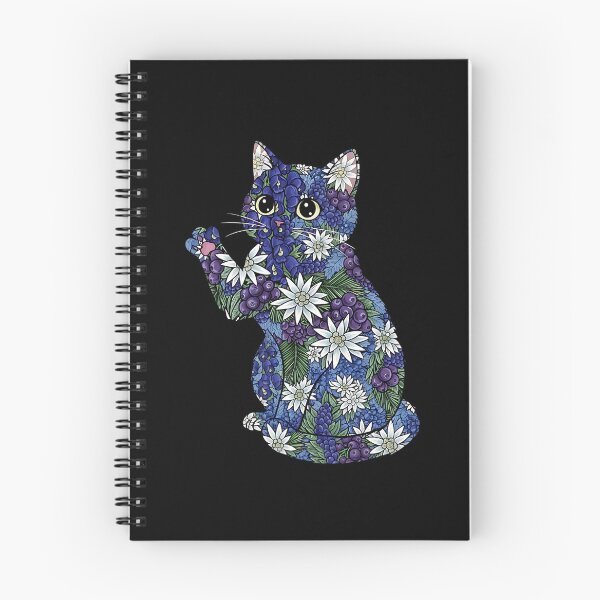 Item preview, Blueberry Cat Pawing Edelweiss Floral designed and sold by Pawrizzma POD.