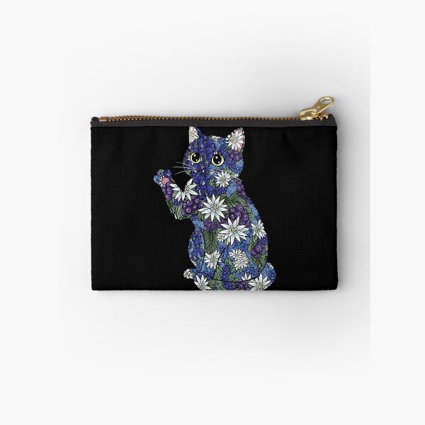 Item preview, Blueberry Cat Pawing Edelweiss Floral designed and sold by Pawrizzma POD.