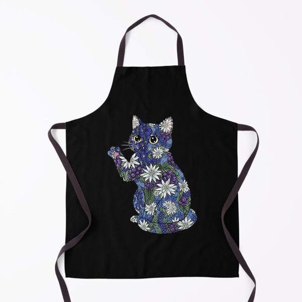 Item preview, Blueberry Cat Pawing Edelweiss Floral designed and sold by Pawrizzma POD.