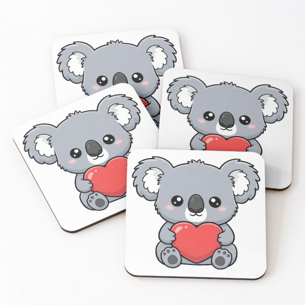 Item preview, Cute Kawaii Koala Holding Heart Cartoon Illustration designed and sold by Cute Stickers Machine.