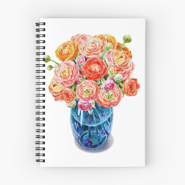 Item preview, Gorgeous Ranunculus Flowers In Blue Vase Watercolor designed and sold by Irina Sztukowski.