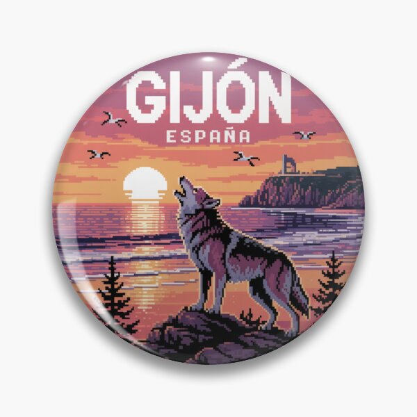 Item preview, Gijón España - Pixel Art Wolf at Sunset designed and sold by CircinusStore.