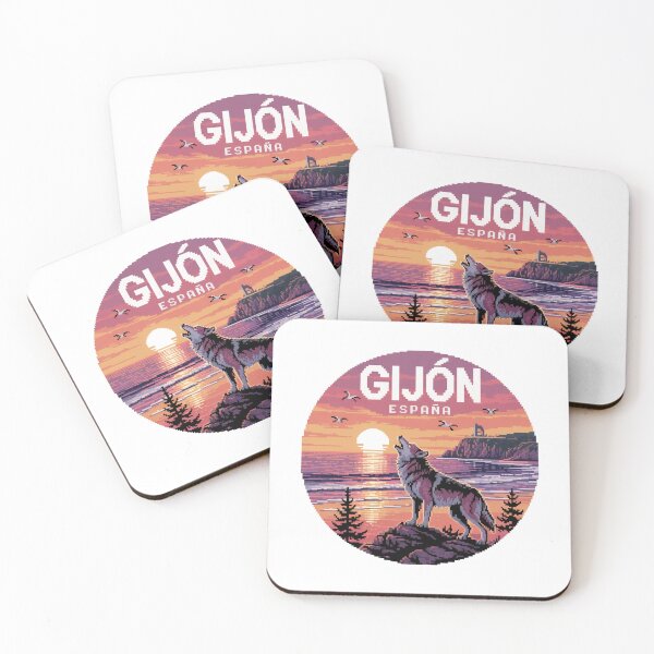Item preview, Gijón España - Pixel Art Wolf at Sunset designed and sold by CircinusStore.