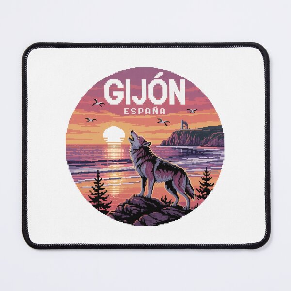 Item preview, Gijón España - Pixel Art Wolf at Sunset designed and sold by CircinusStore.
