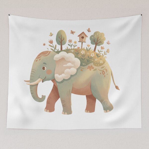 Item preview, Garden Elephant – A Walking Sanctuary of Peace designed and sold by HappySproutArt.