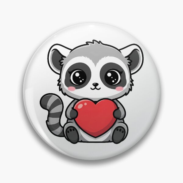 Item preview, Cute Kawaii Lemur Holding Heart Cartoon Illustration designed and sold by Cute Stickers Machine.