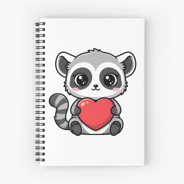 Item preview, Cute Kawaii Lemur Holding Heart Cartoon Illustration designed and sold by Cute Stickers Machine.