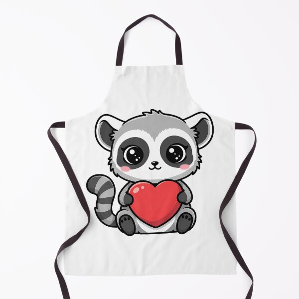 Item preview, Cute Kawaii Lemur Holding Heart Cartoon Illustration designed and sold by Cute Stickers Machine.
