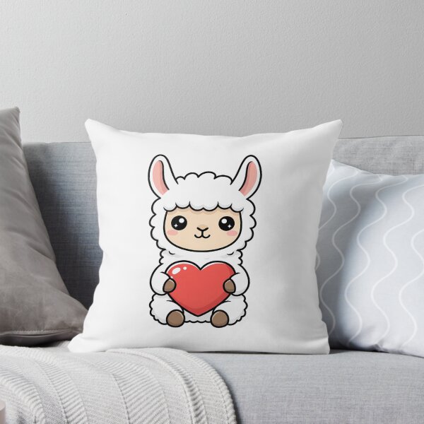 Item preview, Cute Kawaii Llama Holding Heart Cartoon Illustration designed and sold by Cute Stickers Machine.