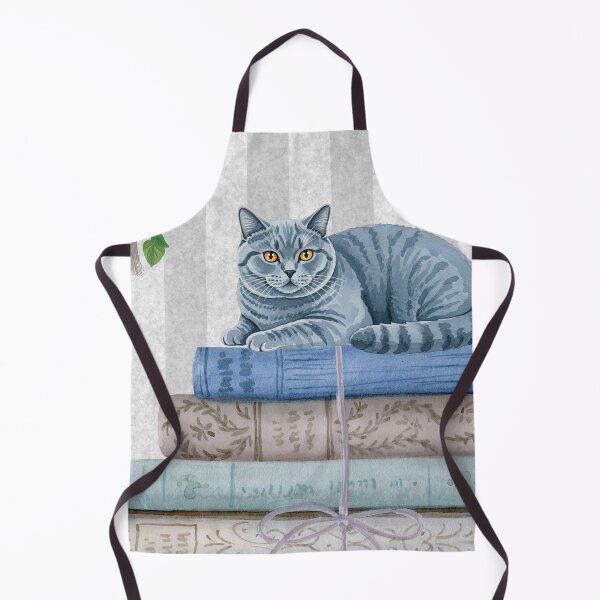 Item preview, Blue British Short Haired Cat with Books Stickersheet designed and sold by BlesstB.