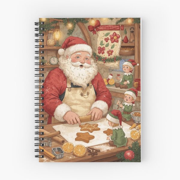 Item preview, Santa & Elves Baking – Cozy Cottagecore Christmas Kitchen designed and sold by Deezyned.