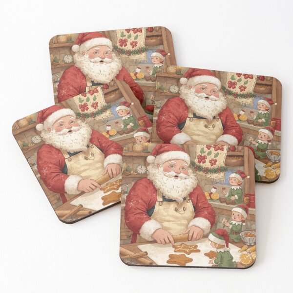Item preview, Santa & Elves Baking – Cozy Cottagecore Christmas Kitchen designed and sold by Deezyned.