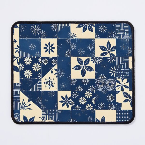 Item preview, Blue Boro and Sashiko Seamless Repeat Pattern designed and sold by Sharon Schwalbe.
