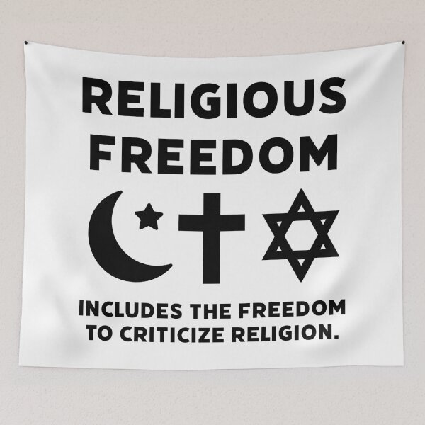 Item preview, Religious freedom includes the freedom to criticize religion.  designed and sold by Rachel the Artist .