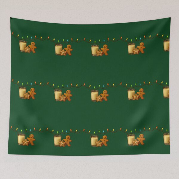 Item preview, Christmas Candles and Gingerbread Pattern - Cozy Holiday Lights Seamless Design designed and sold by freackly.