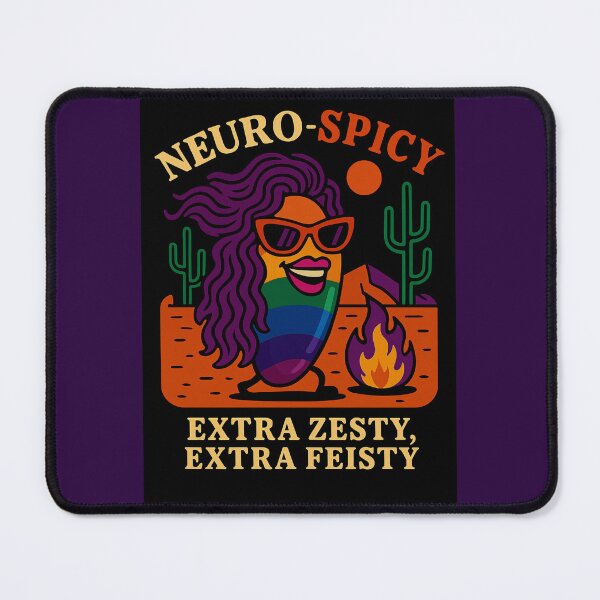 Item preview, Neuro-Spicy Extra Zesty Extra Feisty Rainbow Jalapeno, Long Purple Wavy Hair, Lipstick designed and sold by spectrum_tech_trade_school_village_and_training_center.