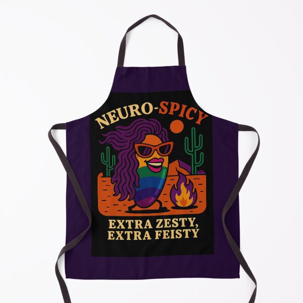 Item preview, Neuro-Spicy Extra Zesty Extra Feisty Rainbow Jalapeno, Long Purple Wavy Hair, Lipstick designed and sold by spectrum_tech_trade_school_village_and_training_center.