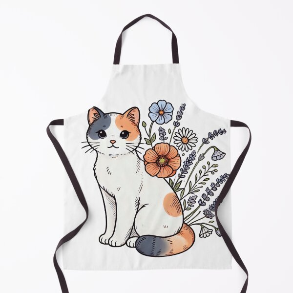 Item preview, Calico Floral Cat Botanical Cottagecore Art designed and sold by BigBlueArt.
