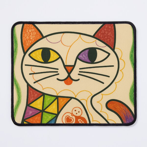 Item preview, Geometry meets meow – Rainbow cat art designed and sold by MrsMimpi.