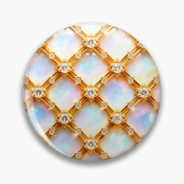 Item preview, Golden Diamond Lattice on Iridescent Opal Design designed and sold by Aurea Geometry.