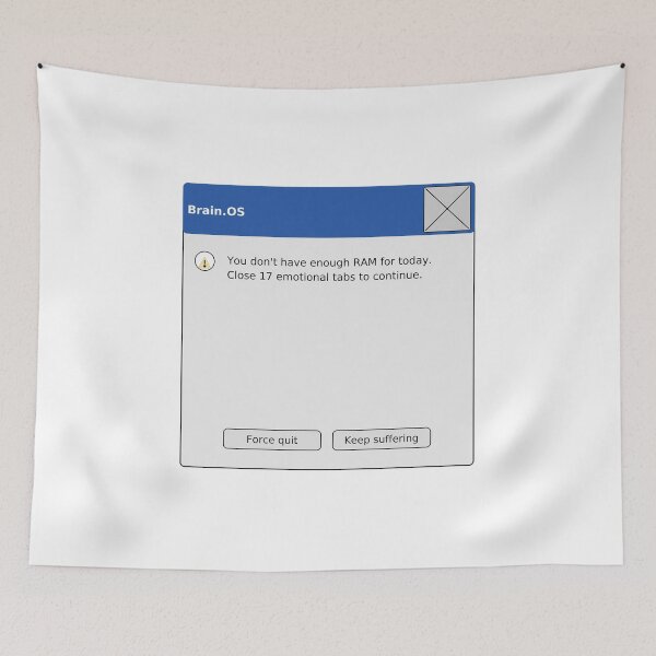 Item preview, You Don’t Have Enough RAM for Today – Brain Error Retro Computer Sticker designed and sold by opidium.
