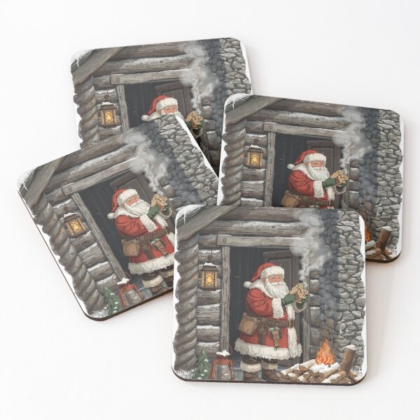 Item preview, Firewood Cottage Santa – Rustic Nordic Cottagecore Christmas designed and sold by Deezyned.