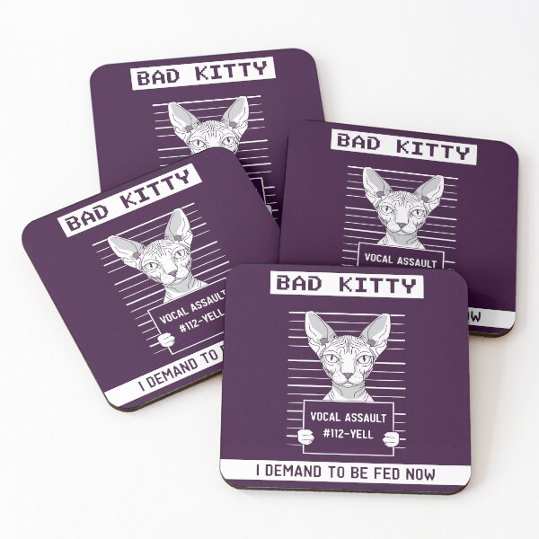 Item preview, Bad Kitty Mugshot Sphynx Cat designed and sold by Pawrizzma POD.