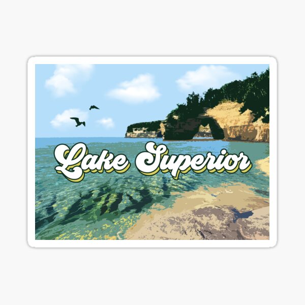 Lake Superior Retro Sticker