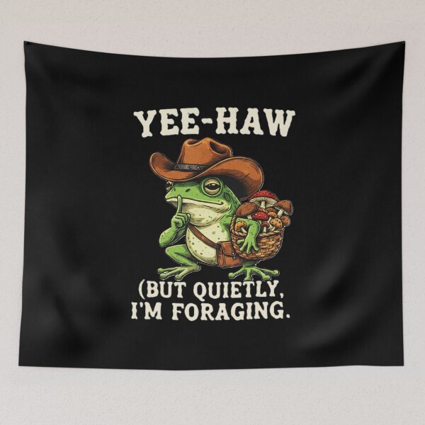 Item preview, Yee Haw But Quietly - Cowboy Frog Foraging designed and sold by A-ZTEES.