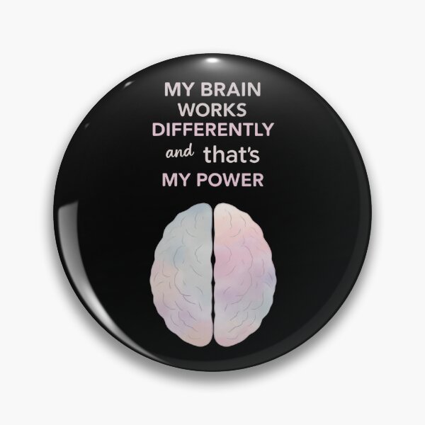 Item preview, My Brain Works Differently And That’s My Power — Pastel Brain Illustration | Neurodivergent Quote designed and sold by PureBrain.
