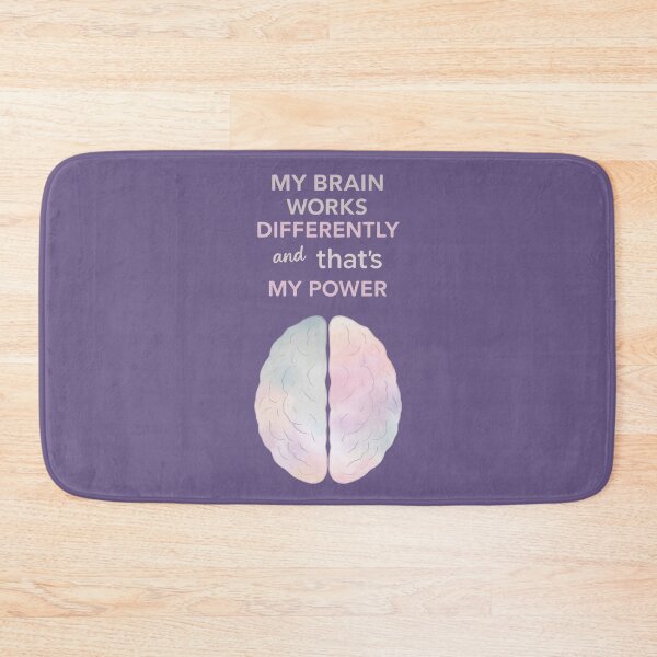 Item preview, My Brain Works Differently And That’s My Power — Pastel Brain Illustration | Neurodivergent Quote designed and sold by PureBrain.