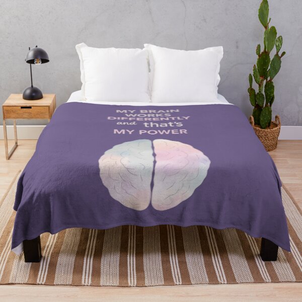 Item preview, My Brain Works Differently And That’s My Power — Pastel Brain Illustration | Neurodivergent Quote designed and sold by PureBrain.