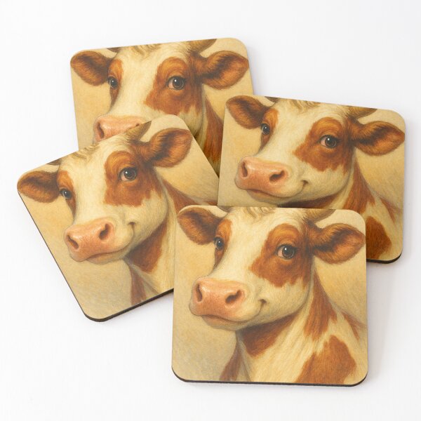 Item preview, Friendly Cow Portrait in Warm Tones – A Charming Farm Animal Illustration for Branding and Decor designed and sold by Bure-NS.