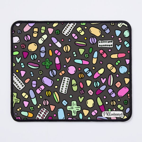 Artikelvorschau, Geschenke mit Medikamenten-Doodles aus der Apotheke – Anthrazit entworfen und verkauft von Pillustrated Designs.