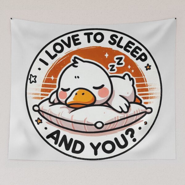 Item preview, Kawaii Sleepy Duck I Love To Sleep designed and sold by BigBlueArt.