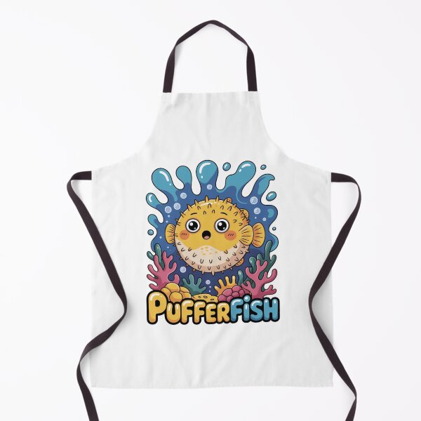 Item preview, Cute Kawaii Pufferfish In Colorful Coral Reef designed and sold by RedCircleArt.