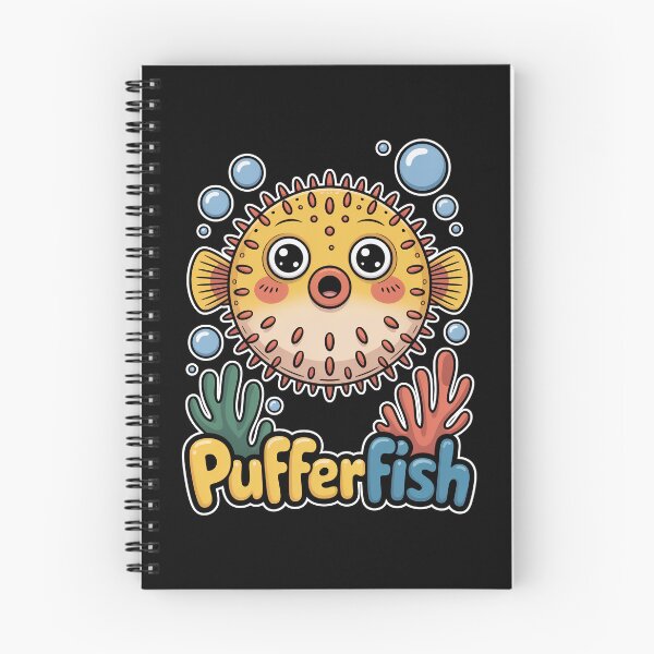 Item preview, Cute Kawaii Pufferfish In Colorful Coral Reef designed and sold by RedCircleArt.