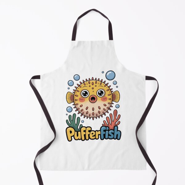 Item preview, Cute Kawaii Pufferfish In Colorful Coral Reef designed and sold by RedCircleArt.