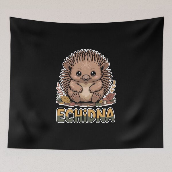 Item preview, Cute Autumn Echidna Woodland Kawaii Illustration designed and sold by RedCircleArt.