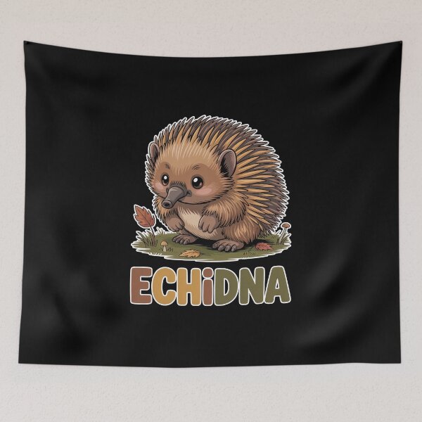 Item preview, Cute Autumn Echidna Woodland Kawaii Illustration designed and sold by RedCircleArt.