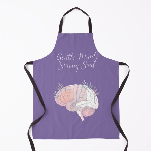Item preview, Gentle Mind, Strong Soul — Soft Pastel Brain Illustration | Calm Aesthetic Mental Wellness Quote designed and sold by PureBrain.