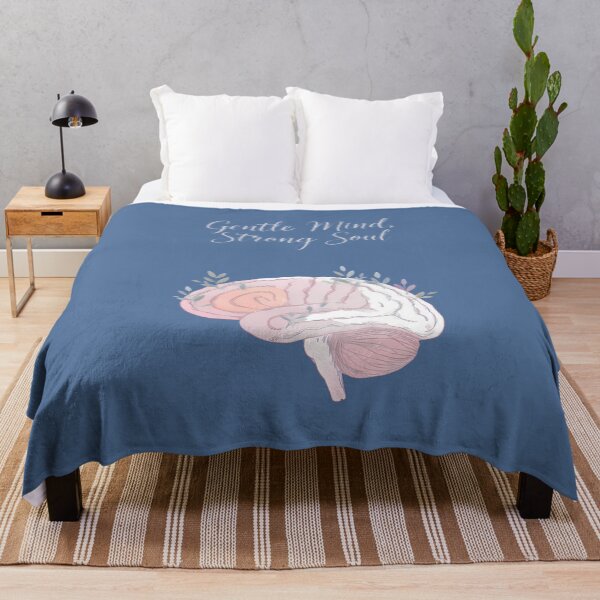 Item preview, Gentle Mind, Strong Soul — Soft Pastel Brain Illustration | Calm Aesthetic Mental Wellness Quote designed and sold by PureBrain.