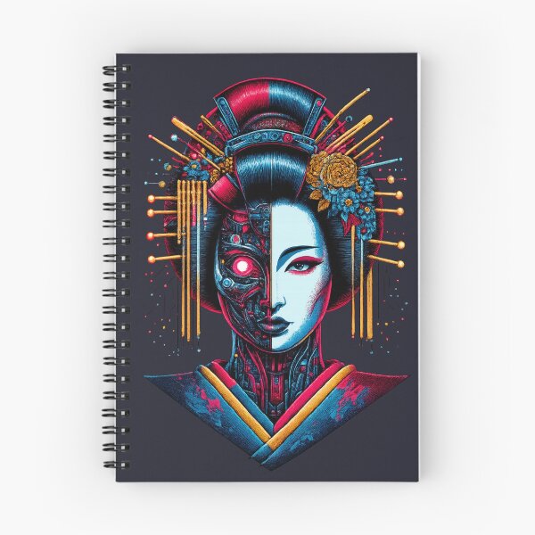 Item preview, Neon Cyberpunk Geisha - Futuristic Geiko Portrait Cybernetic Samurai Aesthetic Neon Anime Art designed and sold by AnTartstudios.