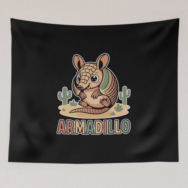 Item preview, Cute Kawaii Armadillo In Desert Cartoon designed and sold by RedCircleArt.
