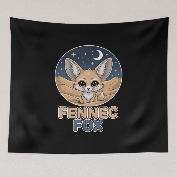 Item preview, Kawaii Fennec Fox Under Starry Desert Sky designed and sold by RedCircleArt.