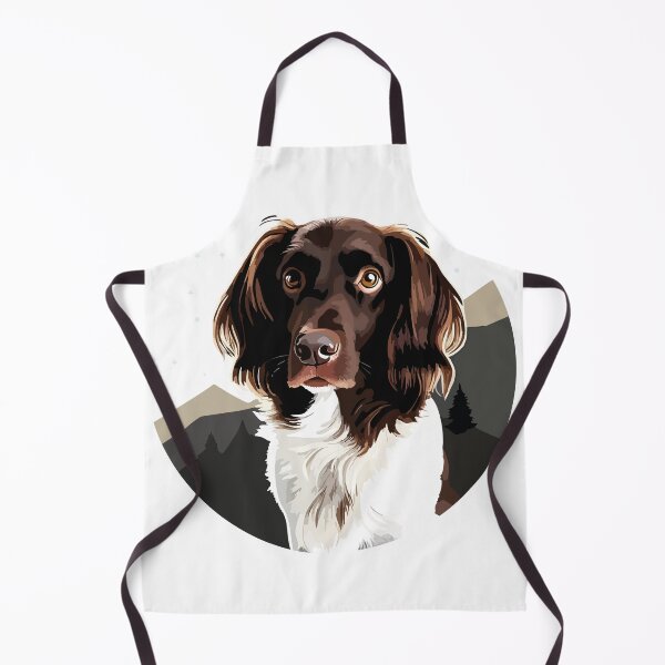 Item preview, Small Munsterlander Dog Portrait in Mountain Forest designed and sold by AlmaMoArt.