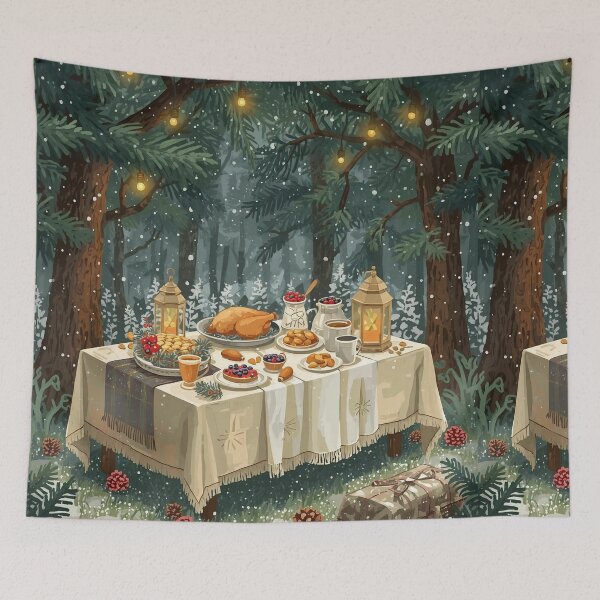 Item preview, Woodland Cottagecore Christmas Dinner – Forest Feast Magic designed and sold by Deezyned.