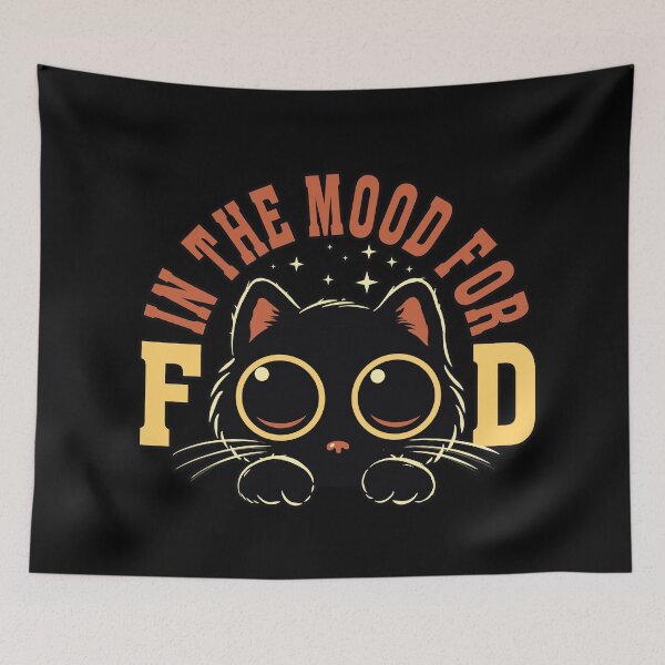 Item preview, IN THE MOOD FOR FOOD - Funny Hungry Black Cat Gift designed and sold by erion5k.
